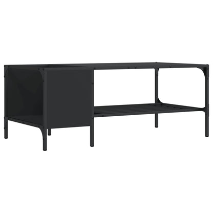 Table basse avec support noir 100x51x40 cm bois d’ingénierie - Tables basses