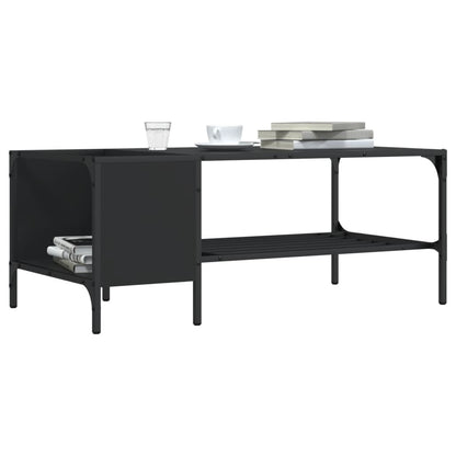 Table basse avec support noir 100x51x40 cm bois d’ingénierie - Tables basses
