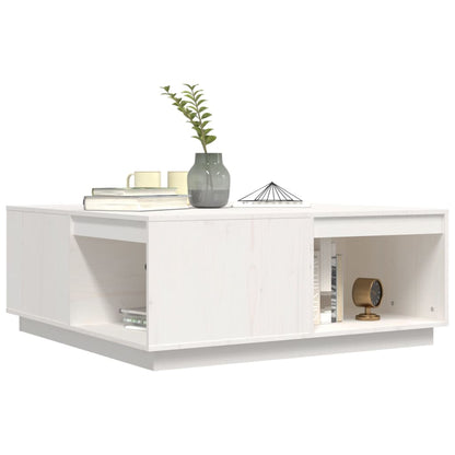 Table basse Blanc 100x101x40,5 cm Bois massif de pin - Tables basses