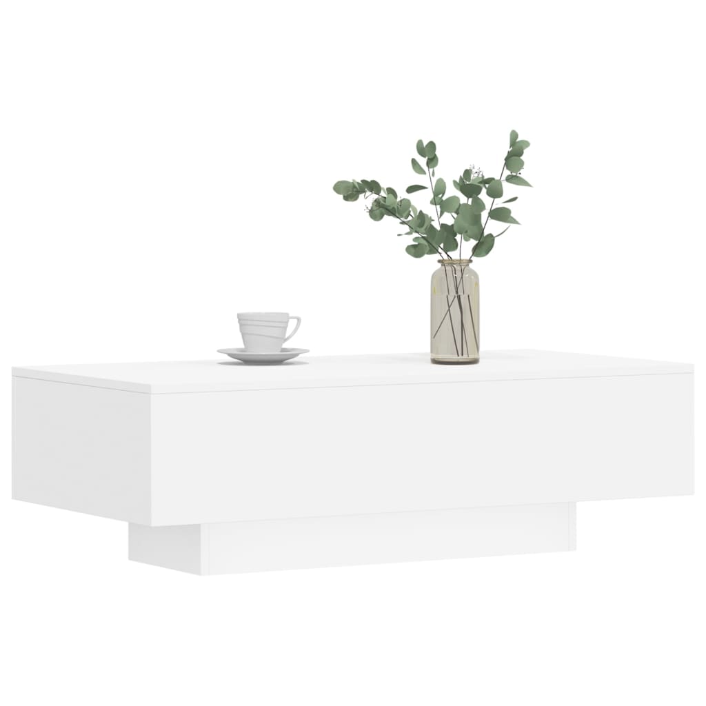 Table basse blanc 100x49,5x31 cm bois d’ingénierie - Tables basses