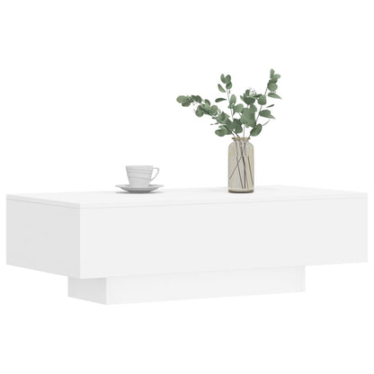Table basse blanc 100x49,5x31 cm bois d’ingénierie - Tables basses
