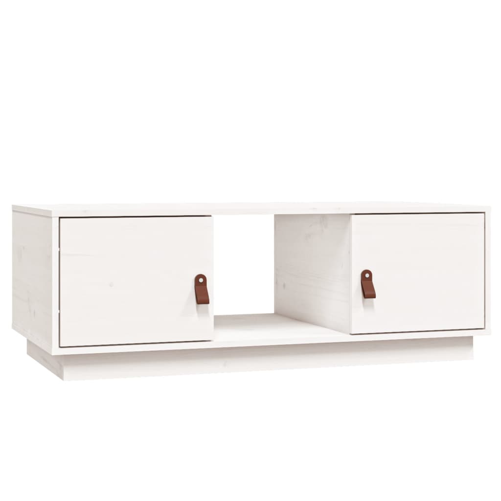Table basse Blanc 100x50x35 cm Bois massif de pin - Tables basses