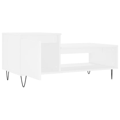 Table basse Blanc 100x50x45 cm Bois d’ingénierie - Tables basses