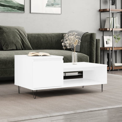 Table basse Blanc 100x50x45 cm Bois d’ingénierie - Tables basses