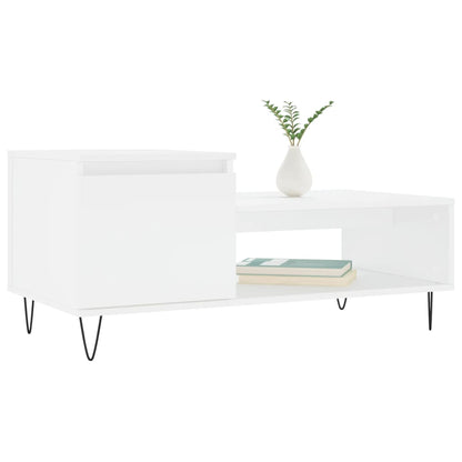 Table basse Blanc 100x50x45 cm Bois d’ingénierie - Tables basses
