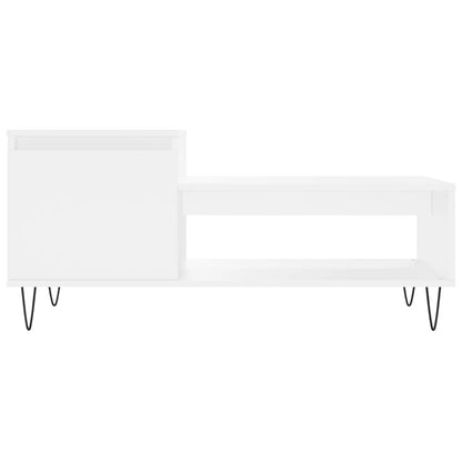 Table basse Blanc 100x50x45 cm Bois d’ingénierie - Tables basses