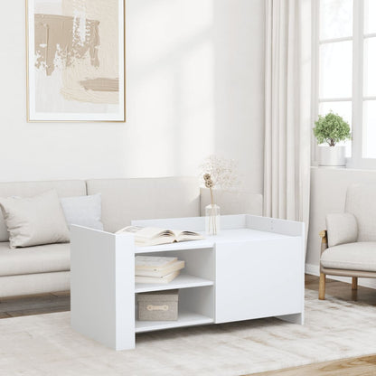 Table basse blanc 100x50x50 cm bois d’ingénierie - Tables basses