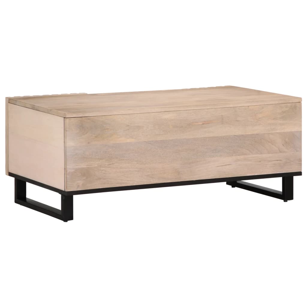 Table basse blanc 100x55x40 cm bois de manguier massif - Tables basses