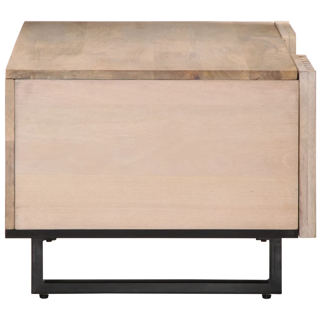 Table basse blanc 100x55x40 cm bois de manguier massif - Tables basses