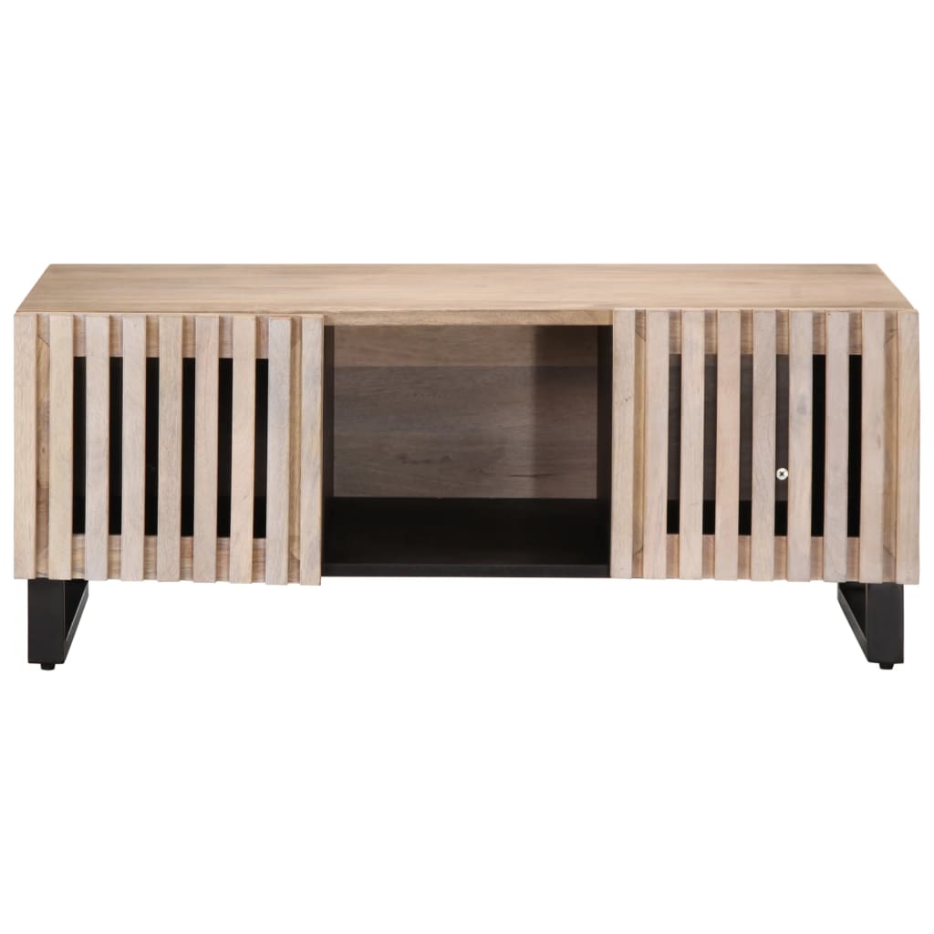 Table basse blanc 100x55x40 cm bois de manguier massif - Tables basses