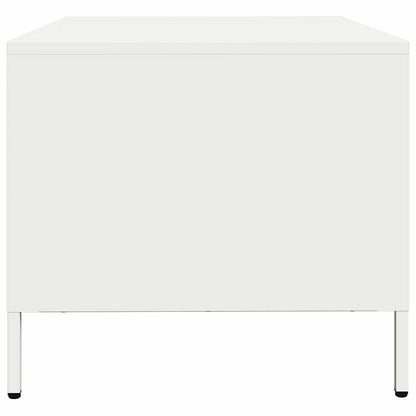 Table basse blanc 101,5x50x43,5 cm acier laminé à froid - Tables basses