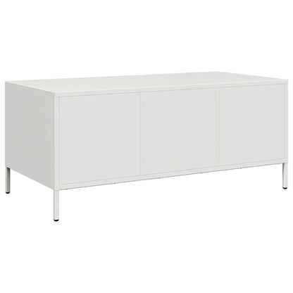 Table basse blanc 101,5x50x43,5 cm acier laminé à froid - Tables basses