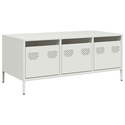Table basse blanc 101,5x50x43,5 cm acier laminé à froid - Tables basses