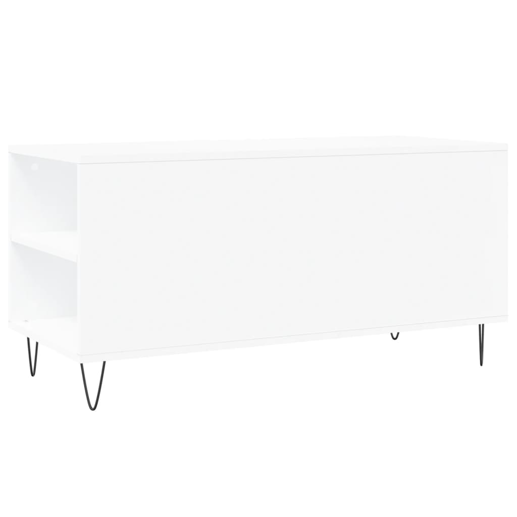 Table basse blanc 102x44,5x50 cm bois d’ingénierie - Tables basses