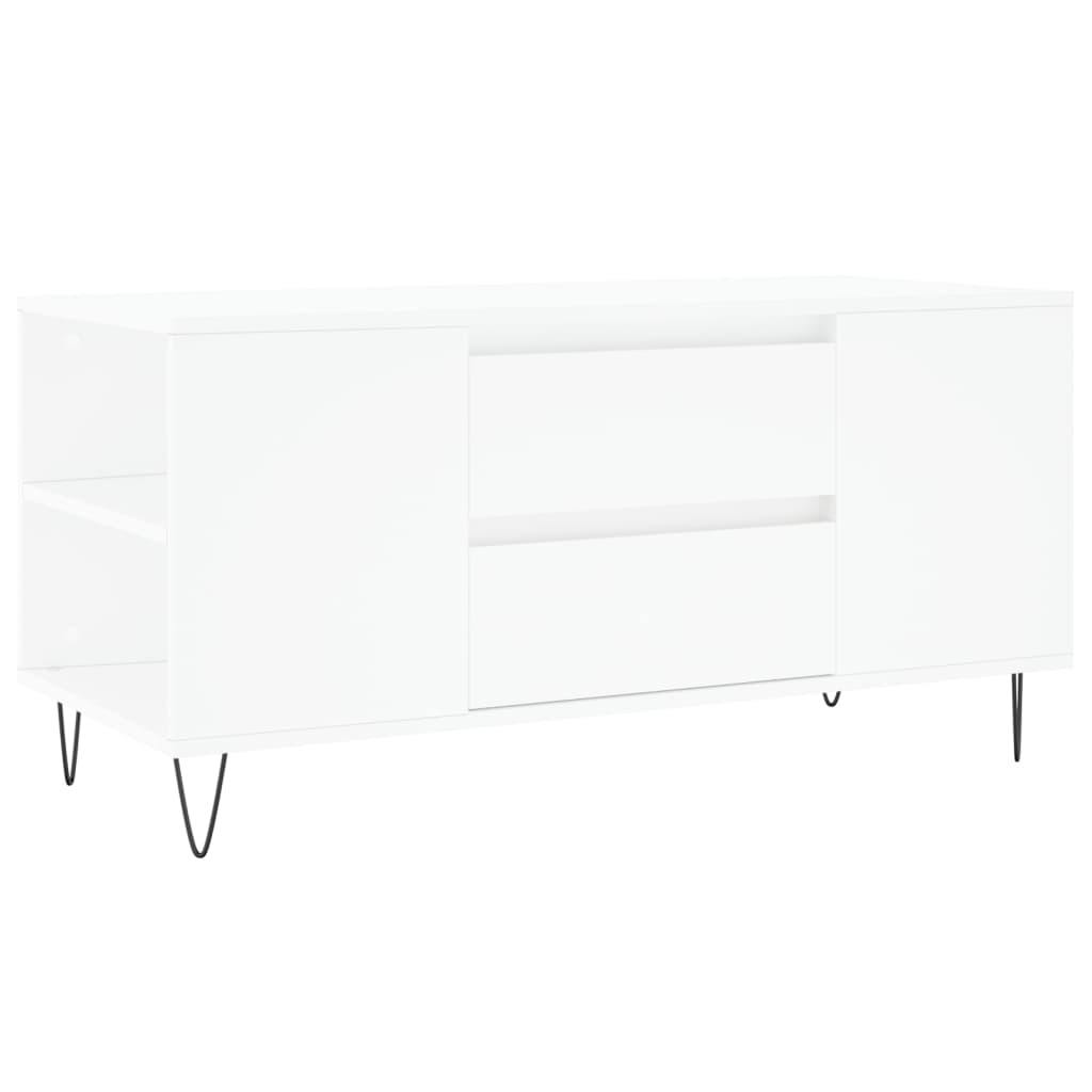 Table basse blanc 102x44,5x50 cm bois d’ingénierie - Tables basses