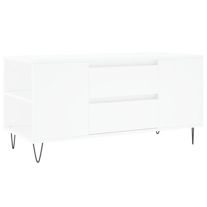 Table basse blanc 102x44,5x50 cm bois d’ingénierie - Tables basses
