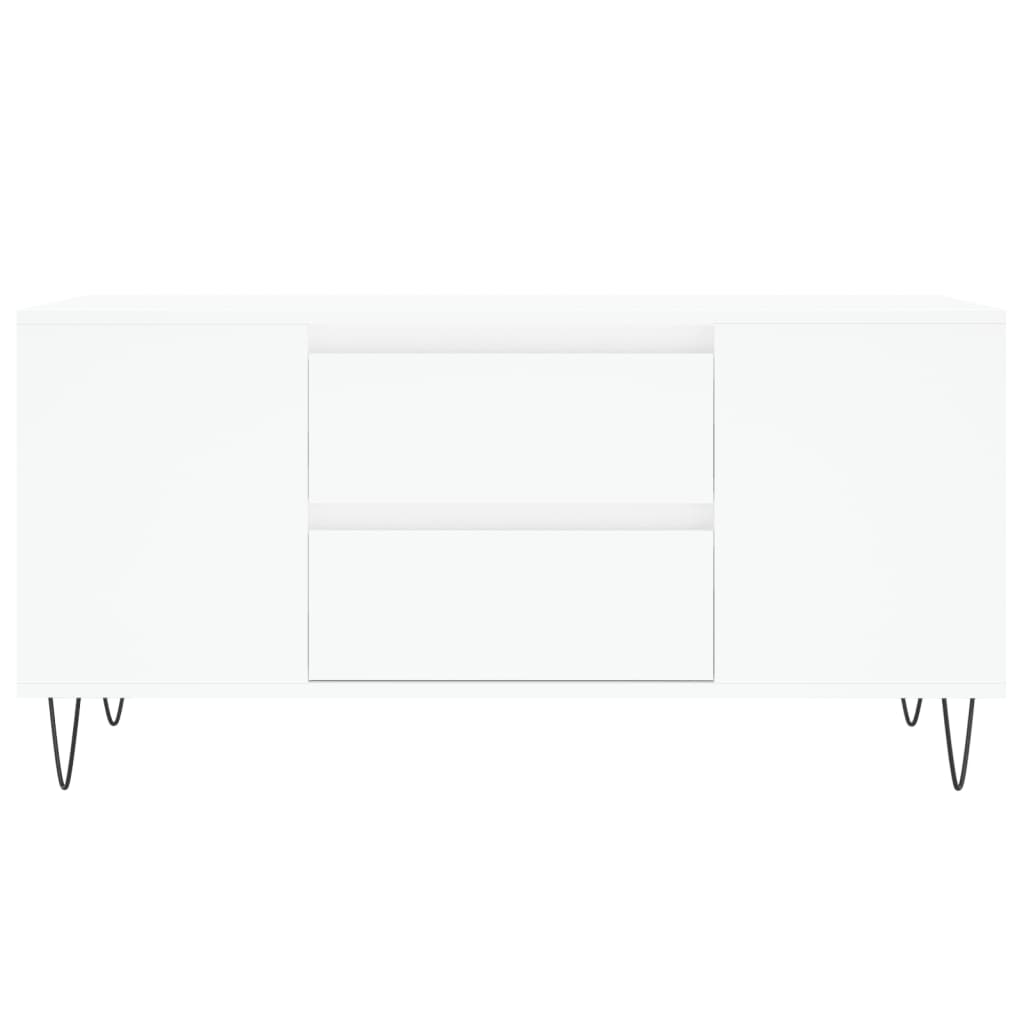 Table basse blanc 102x44,5x50 cm bois d’ingénierie - Tables basses