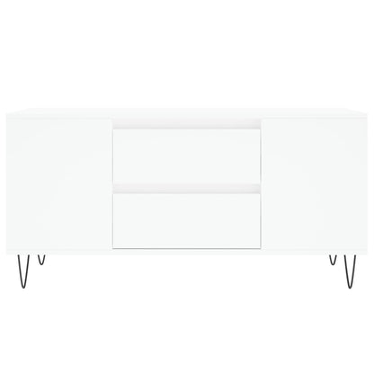 Table basse blanc 102x44,5x50 cm bois d’ingénierie - Tables basses