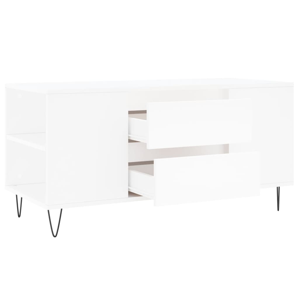 Table basse blanc 102x44,5x50 cm bois d’ingénierie - Tables basses