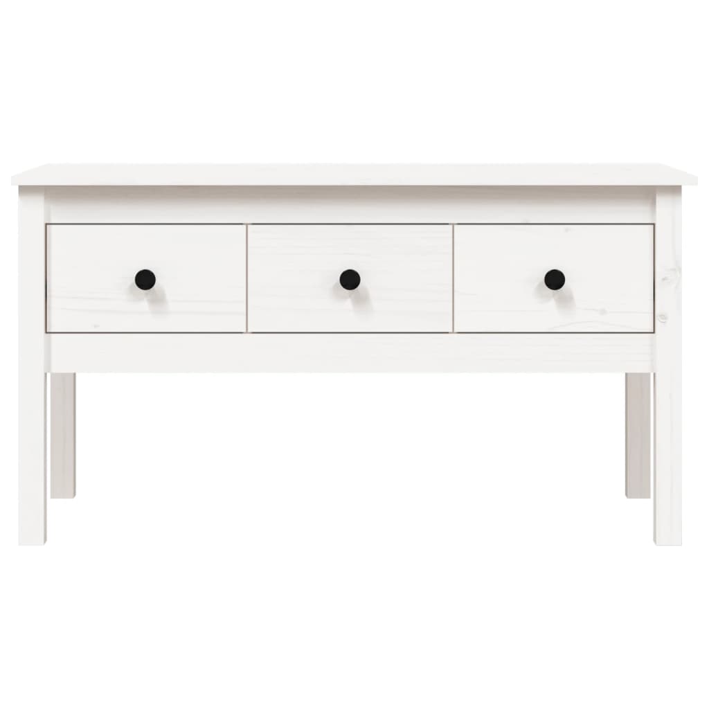 Table basse Blanc 102x49x55 cm Bois massif de pin - Tables basses