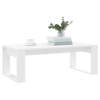 Table basse blanc 102x50x35 cm bois d’ingénierie - Tables basses