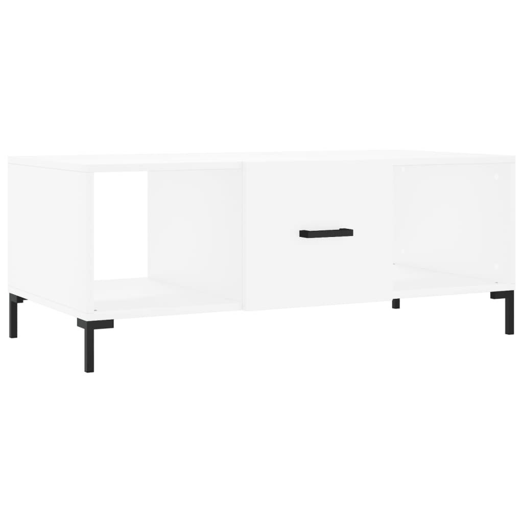 Table basse blanc 102x50x40 cm bois d’ingénierie - Tables basses