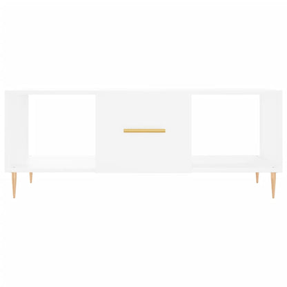 Table basse blanc 102x50x40 cm bois d’ingénierie - Tables basses