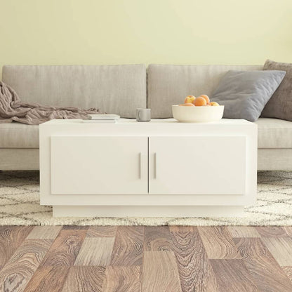 Table basse blanc 102x50x45 cm bois d’ingénierie - Tables basses
