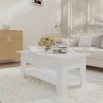 Table basse blanc 102x55x42 cm bois d’ingénierie - Tables basses