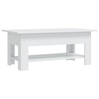 Table basse blanc 102x55x42 cm bois d’ingénierie - Tables basses