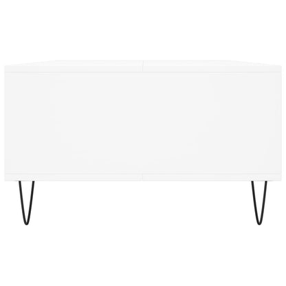 Table basse blanc 104x60x35 cm bois d’ingénierie - Tables basses