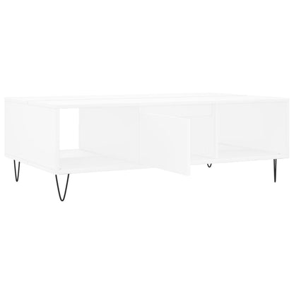 Table basse blanc 104x60x35 cm bois d’ingénierie - Tables basses