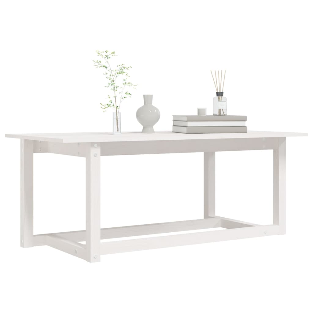 Table basse Blanc 110x55x45 cm Bois massif de pin - Tables basses