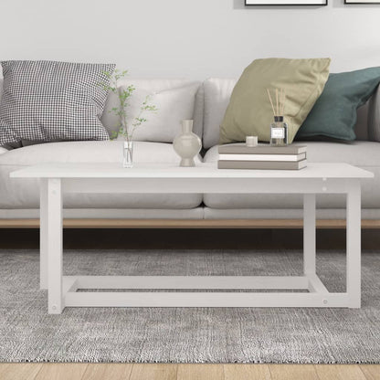 Table basse Blanc 110x55x45 cm Bois massif de pin - Tables basses