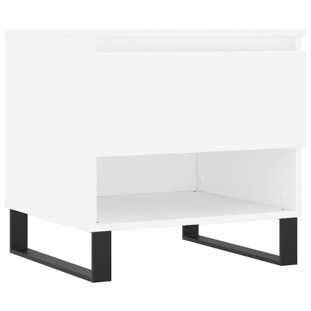 Table basse blanc 50x46x50 cm bois d’ingénierie - Tables basses