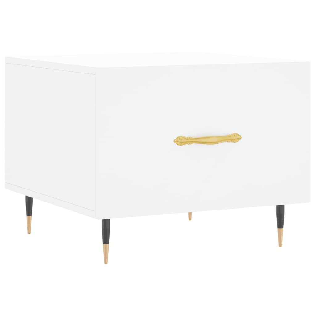 Table basse blanc 50x50x40 cm bois d’ingénierie - Tables basses