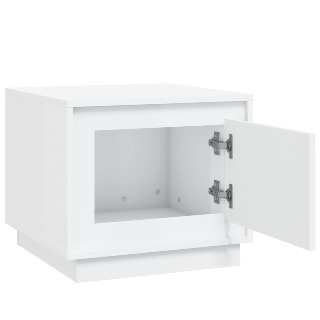 Table basse blanc 51x50x44 cm bois d’ingénierie - Tables basses