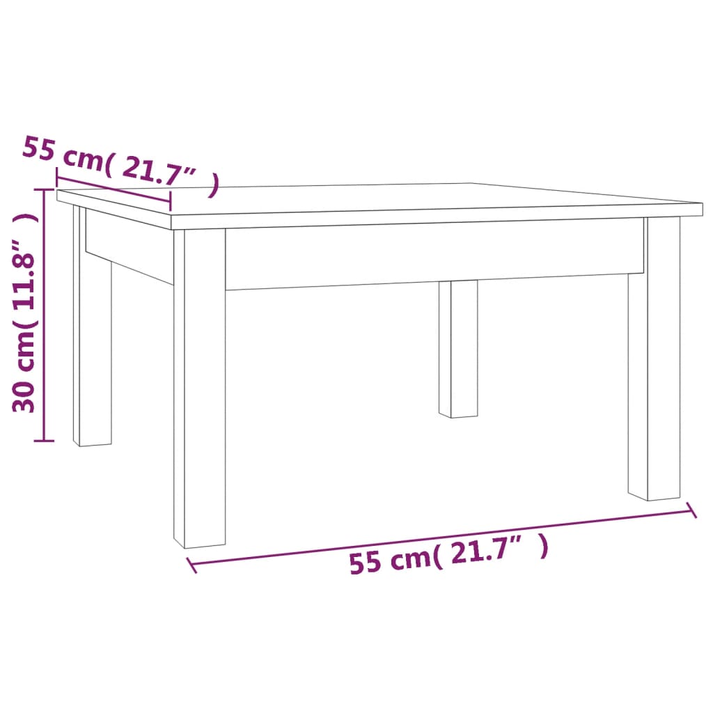 Table basse Blanc 55x55x30 cm Bois massif de pin - Tables basses