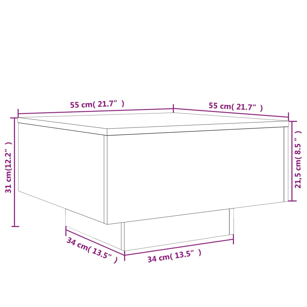 Table basse blanc 55x55x31 cm bois d’ingénierie - Tables basses