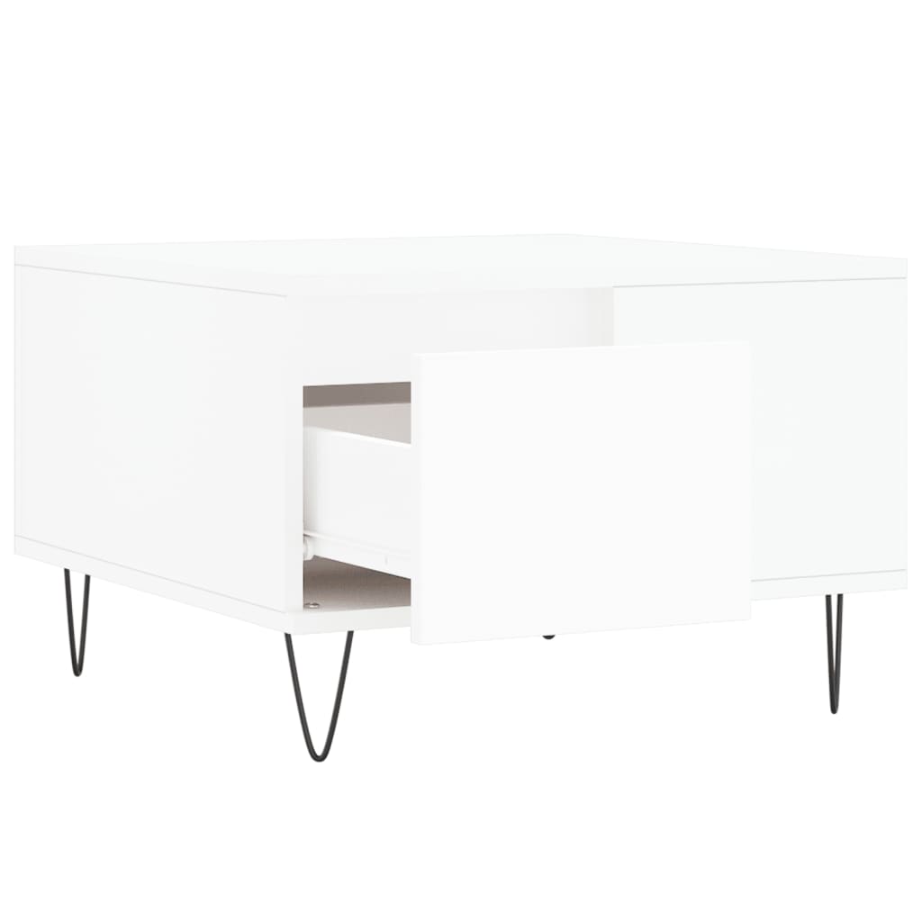 Table basse blanc 55x55x36,5 cm bois d’ingénierie - Tables basses