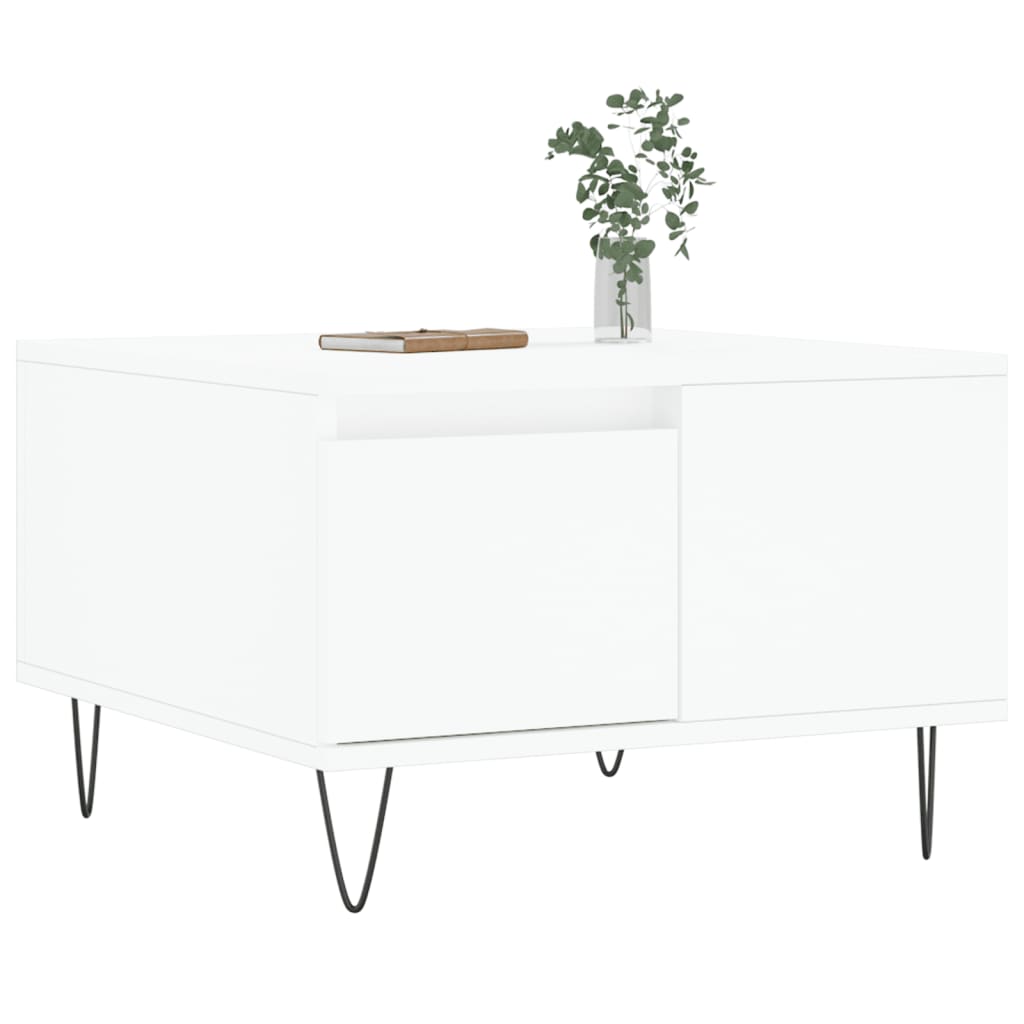 Table basse blanc 55x55x36,5 cm bois d’ingénierie - Tables basses