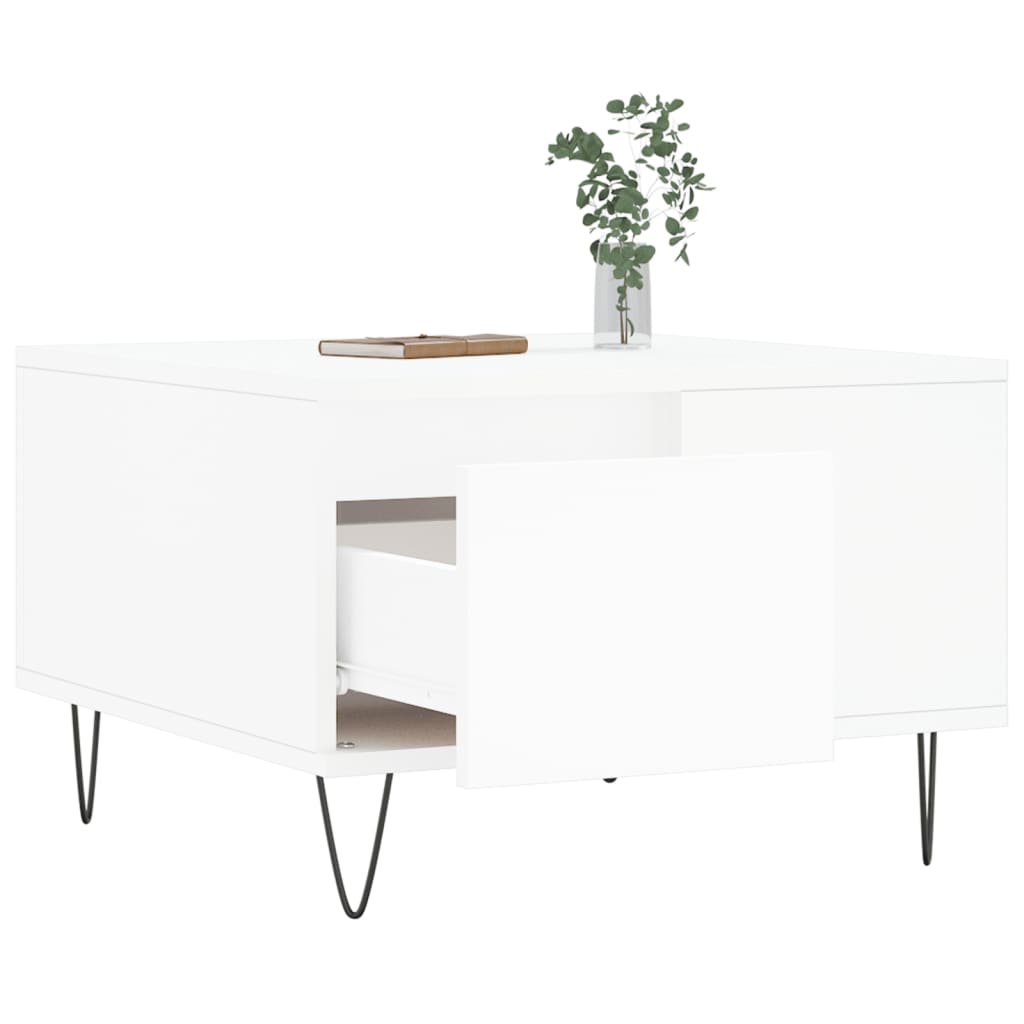 Table basse blanc 55x55x36,5 cm bois d’ingénierie - Tables basses