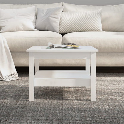 Table basse Blanc 55x55x40 cm Bois massif de pin - Tables basses