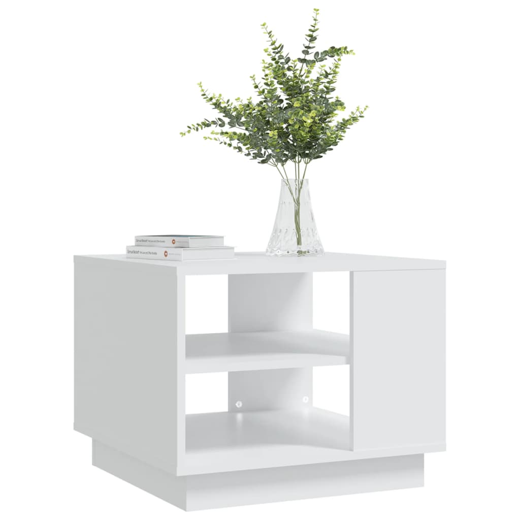 Table basse blanc 55x55x43 cm bois d’ingénierie - Tables basses