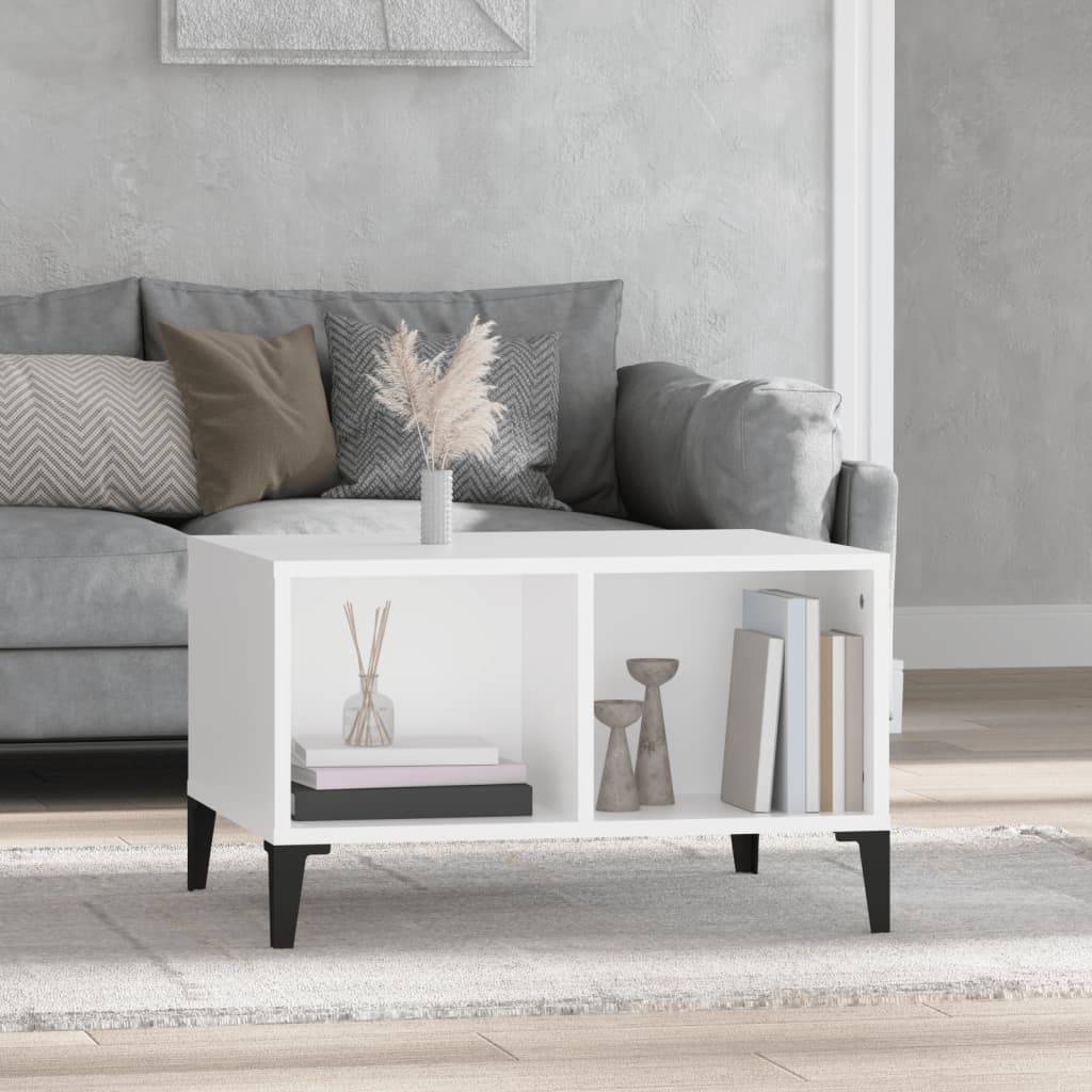 Table basse Blanc 60x50x36,5 cm Bois d’ingénierie - Tables basses