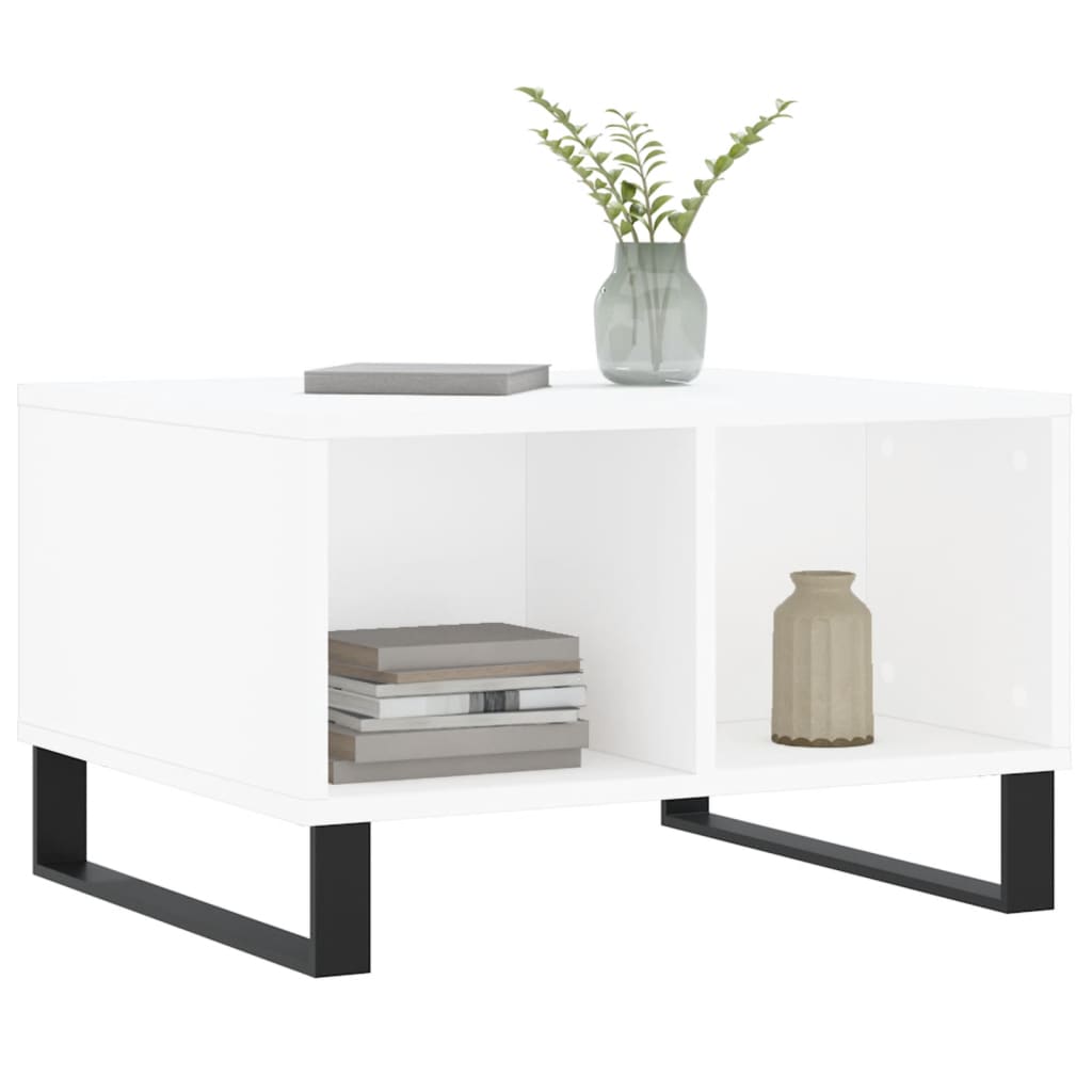 Table basse Blanc 60x50x36,5 cm Bois d’ingénierie - Tables basses