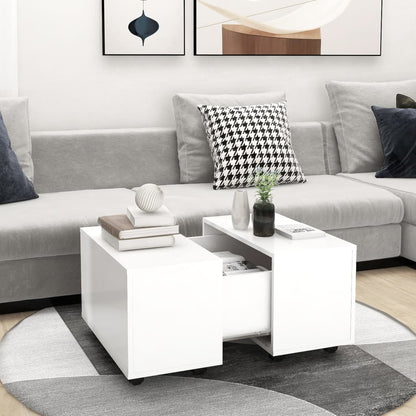 Table basse blanc 60x60x38 cm bois d’ingénierie - Tables basses