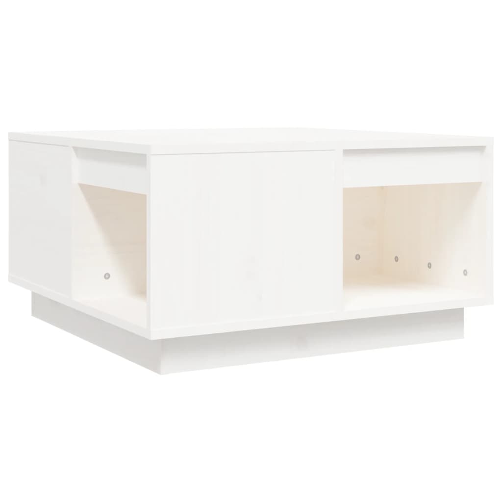 Table basse Blanc 60x61x32,5 cm Bois massif de pin - Tables basses