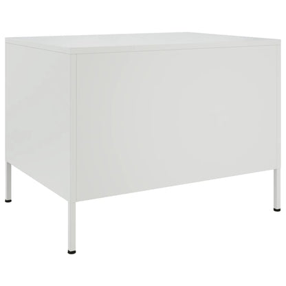 Table basse blanc 68x50x50,5 cm acier - Tables basses