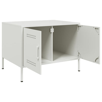 Table basse blanc 68x50x50,5 cm acier - Tables basses